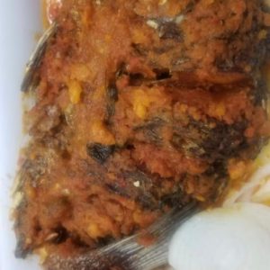Fried Whole Tilapia With Plantains. (Bell Pepper Spiced)