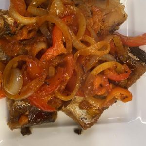 Stock Fish (With onions and Bell Peppers)