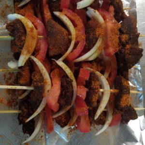Suya  Sticks (Grilled Goat/Beef meat seasoned with African Spices). Per Stick