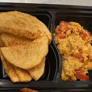 Fried Yam And Omelette Egg With Orange Juice